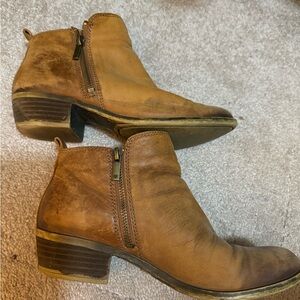 Lucky Brand Tan Leather Heeled Bootie boots ankle boots size 8.5
